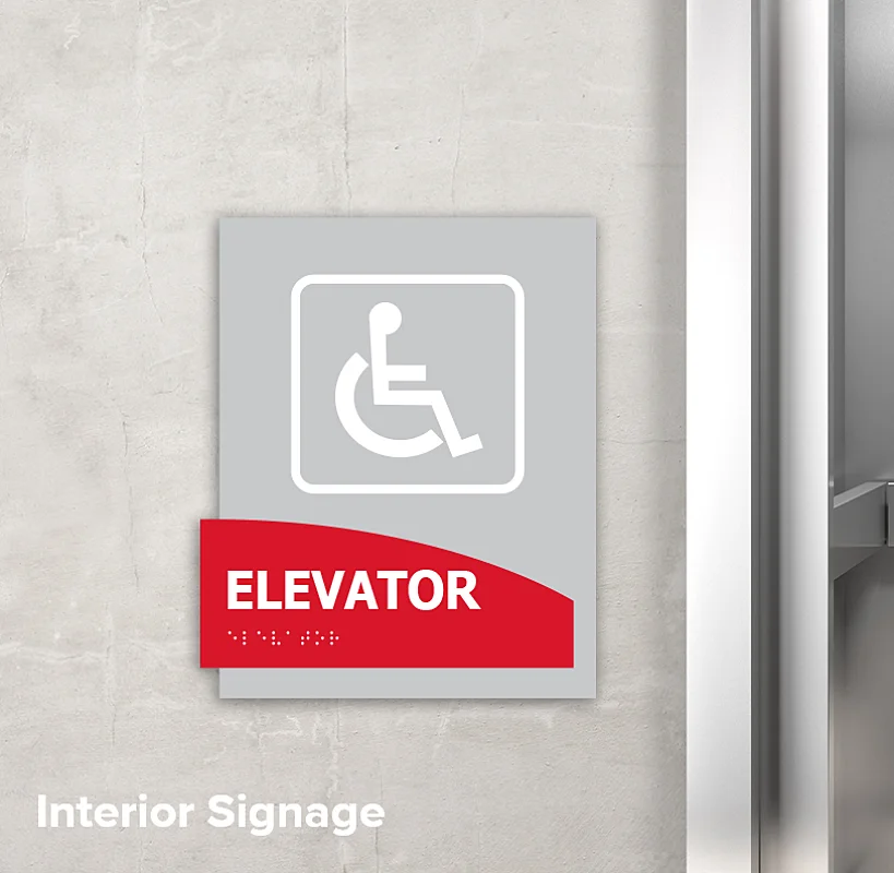 Elevator with Signs
