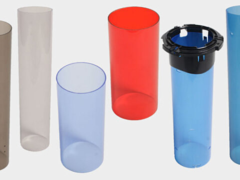 Translucent extruded plastic tubes in several colours and diameters