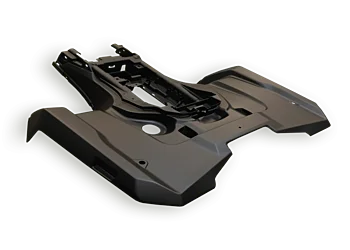 Matte black painted ATV plastic panel