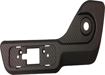 Carbon fiber plastic side panel for a suspension seat in a heavy duty Class 8 truck
