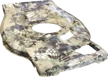 Example of a special kryptek camo hydrographics pattern on a metal lawn mower deck