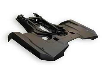 Matte black painted ATV plastic panel