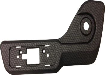 Carbon fiber plastic side panel for a suspension seat in a heavy duty Class 8 truck