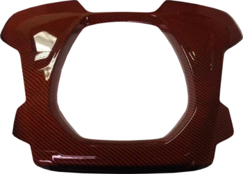 Red carbon fiber hydrographics on a robotic lawn mower shell