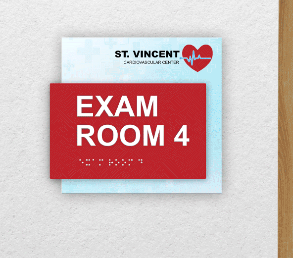 ADA exam room sign with Braille