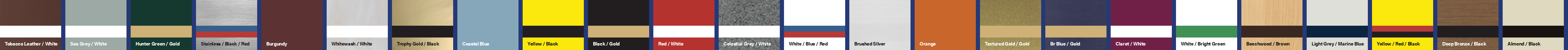 Rowmark sheet color and finish swatches